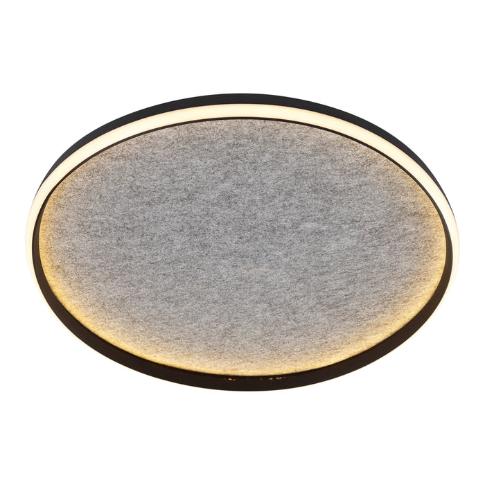 QAZQA Design plafondlamp zwart met vilt incl. LED 3-staps dimbaar -