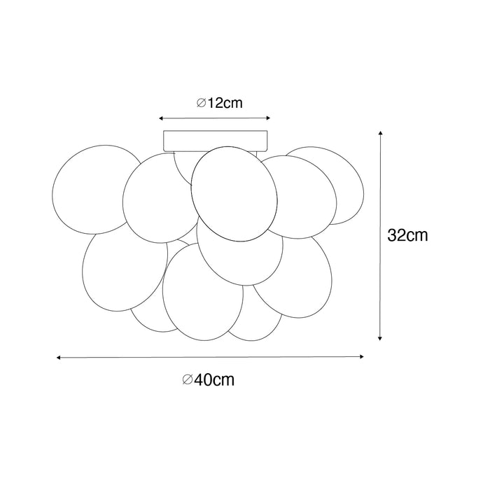 QAZQA Smart plafondlamp zwart met opaal glas 4-lichts incl. 4 Wifi G9