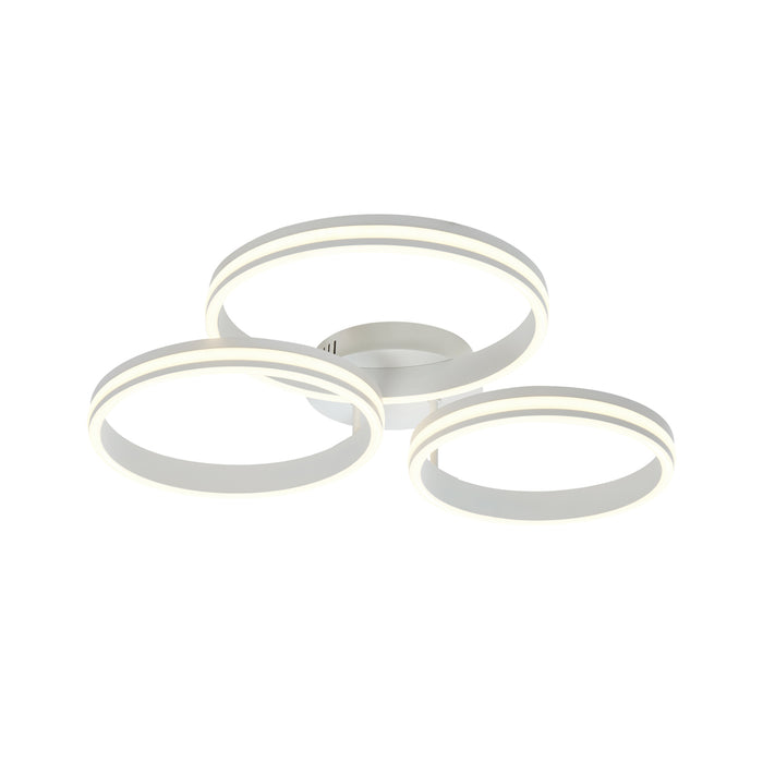 QAZQA Plafondlamp wit incl. LED 3-staps dimbaar 3-lichts - Navara