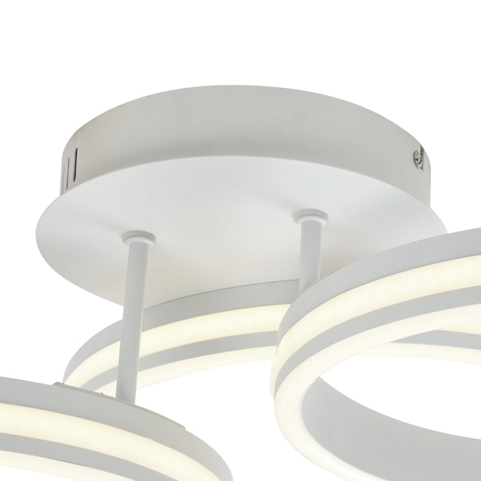 QAZQA Plafondlamp wit incl. LED 3-staps dimbaar 3-lichts - Navara