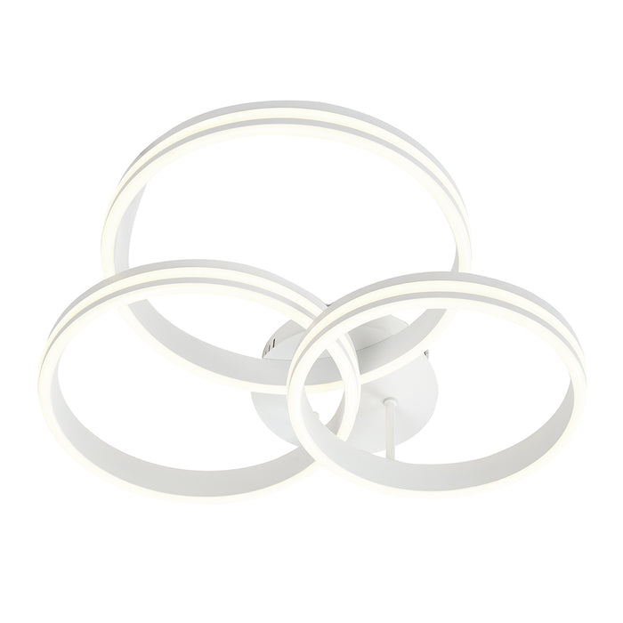 QAZQA Plafondlamp wit incl. LED 3-staps dimbaar 3-lichts - Navara