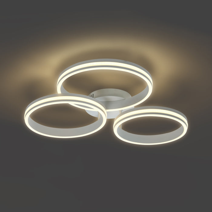 QAZQA Plafondlamp wit incl. LED 3-staps dimbaar 3-lichts - Navara