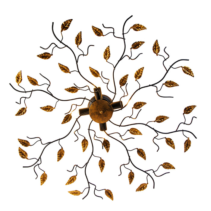 QAZQA Smart plafondlamp zwart met goud 80 cm 4-lichts incl. 4 Wifi