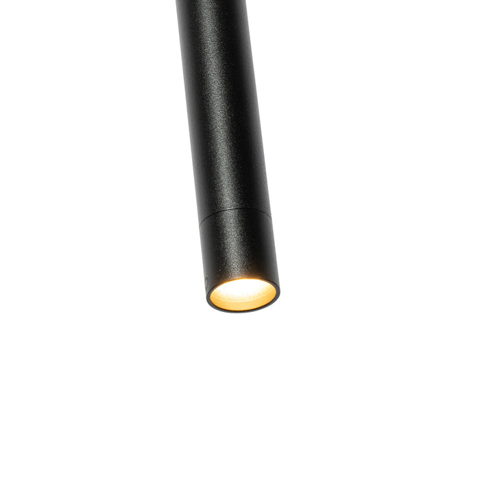 QAZQA Modern railsysteem met 5 hanglampen zwart 1-fase - Iconic Frini