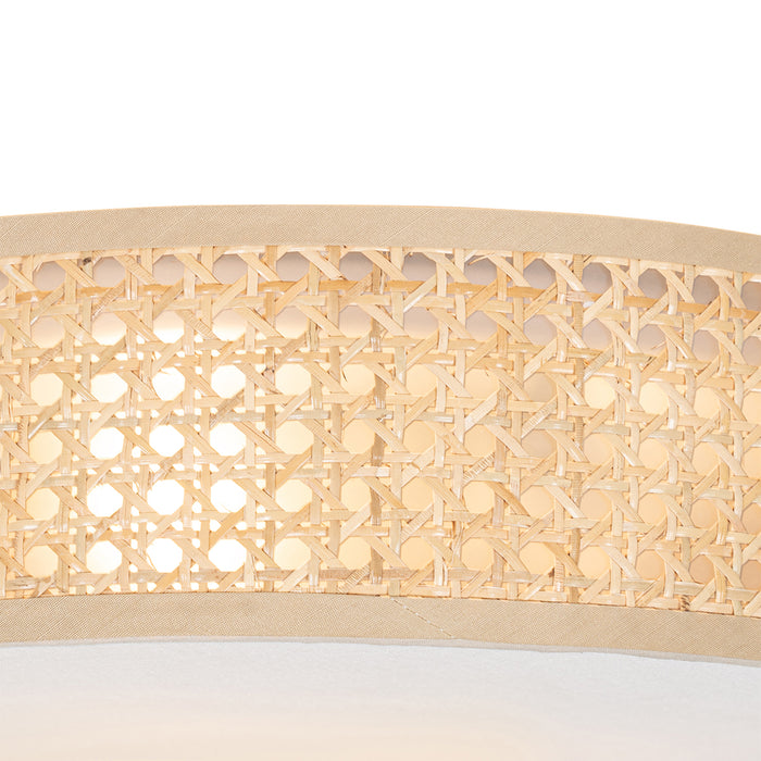 QAZQA Smart plafondlamp rotan 40 cm 3-lichts incl. 3 Wifi P45 -