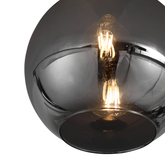 QAZQA Art Deco plafondlamp zwart met smoke glas - Sandra