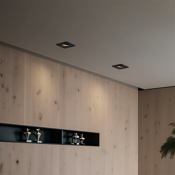 QAZQA Afgeronde inbouwspot zwart GU10 50mm draai- en kantelbaar IP44