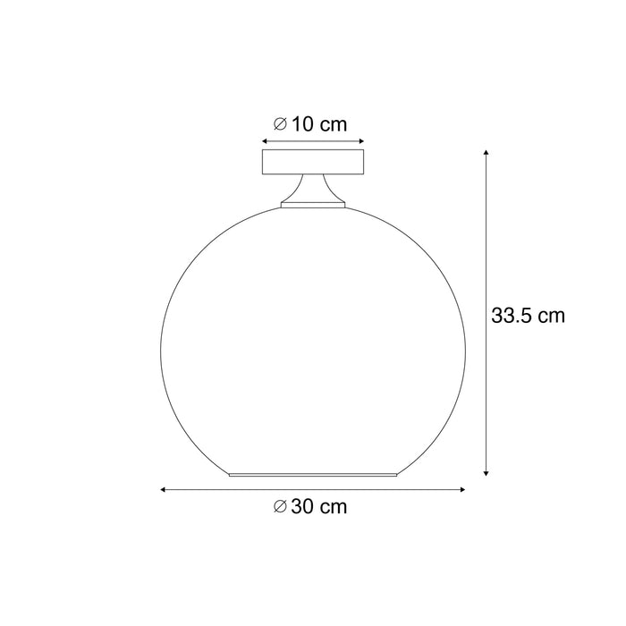 QAZQA Art Deco plafondlamp zwart met smoke glas - Sandra