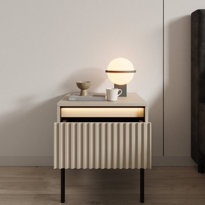 Meubella - Nachtkastje Timoteo - Beige - 46 cm