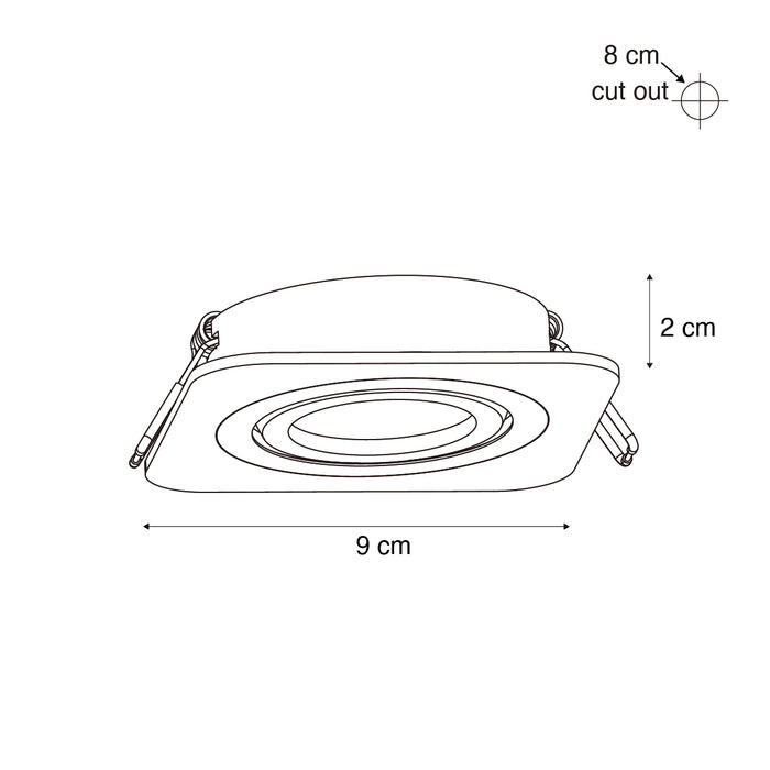 QAZQA Afgeronde inbouwspot zwart GU10 50mm draai- en kantelbaar IP44