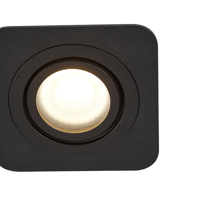 QAZQA Afgeronde inbouwspot zwart GU10 50mm draai- en kantelbaar IP44