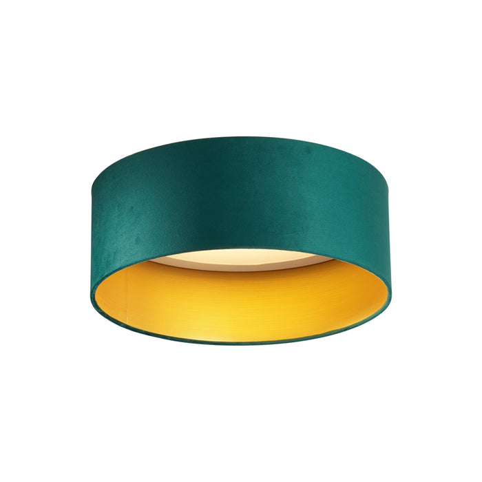 QAZQA Moderne plafondlamp groen velours 40cm incl. LED 3-staps