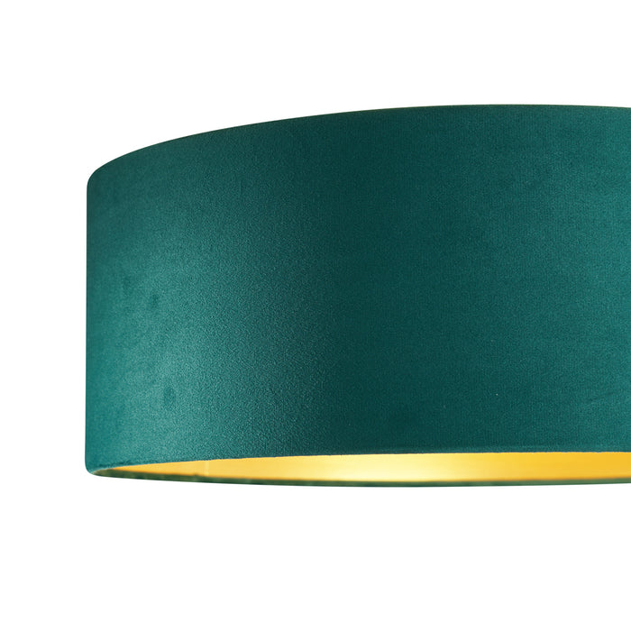 QAZQA Moderne plafondlamp groen velours 40cm incl. LED 3-staps