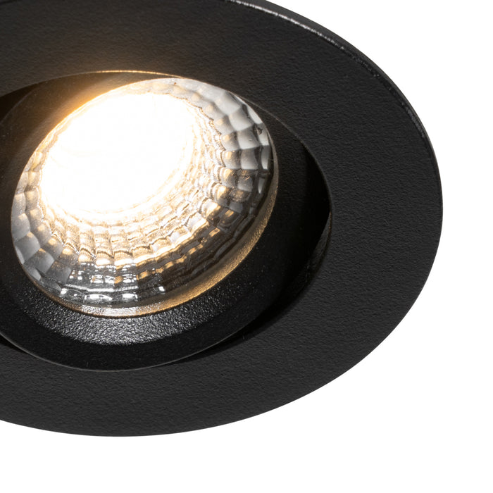 QAZQA Set van 6 inbouwspots zwart kantelbaar 6,5cm incl. LED IP54