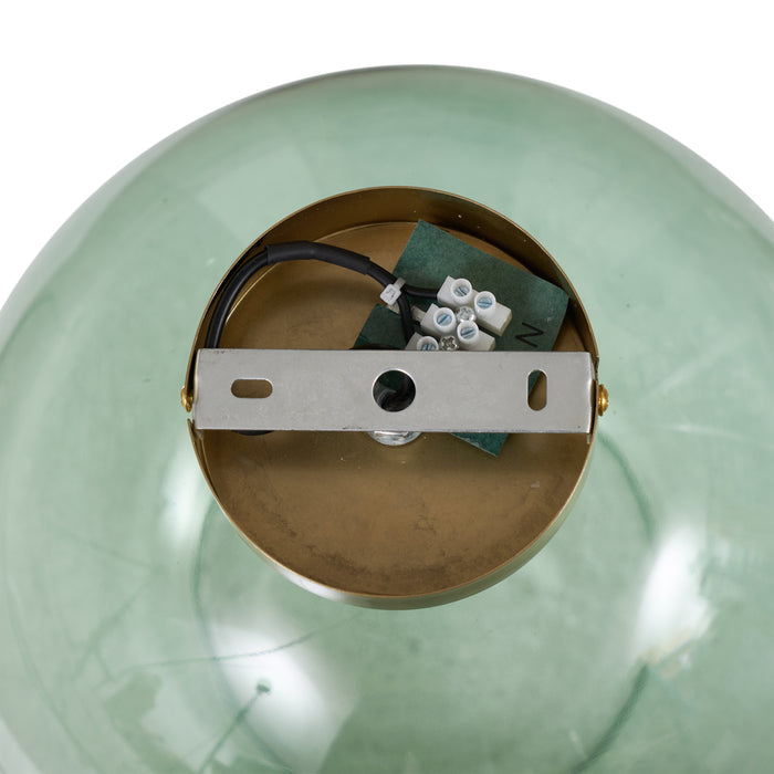 QAZQA Art Deco plafondlamp messing met groen glas - Sandra
