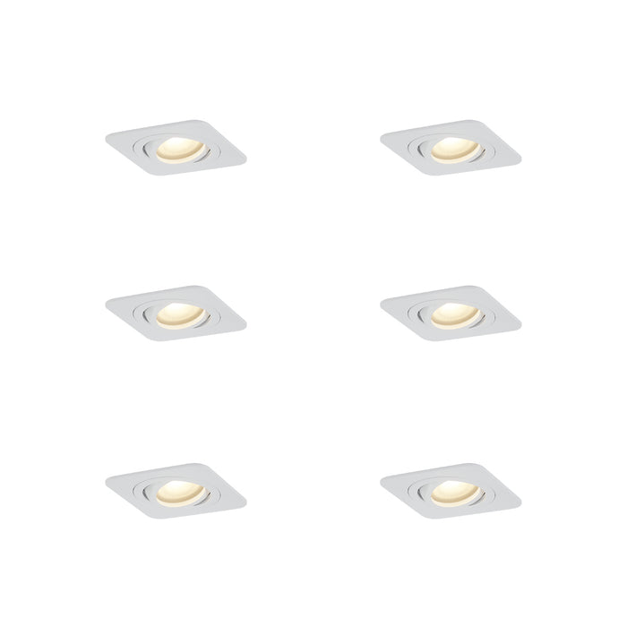 QAZQA Set van 6 afgeronde inbouwspots wit GU10 50mm draai- en