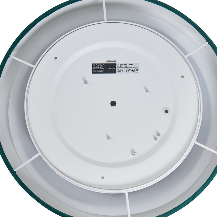 QAZQA Moderne plafondlamp groen velours 40cm incl. LED 3-staps