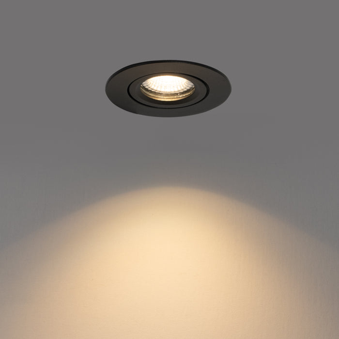 QAZQA Set van 6 inbouwspots zwart kantelbaar 6,5cm incl. LED IP54