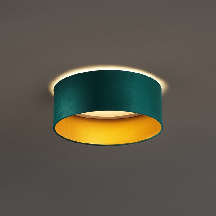 QAZQA Moderne plafondlamp groen velours 40cm incl. LED 3-staps