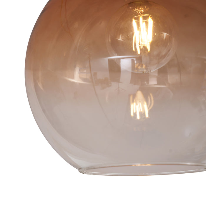 QAZQA Art Deco plafondlamp donkerbrons met bruin glas - Sandra