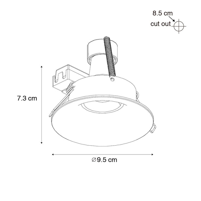 QAZQA Smart inbouwspot zwart incl. Wifi GU10 50mm - Gijs