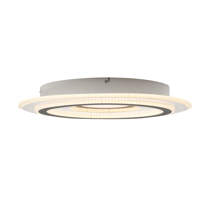 QAZQA Design plafondlamp wit met donkergrijs rond incl. LED dimbaar -