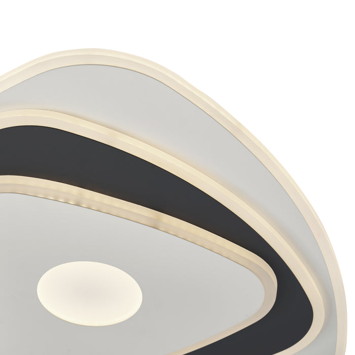 QAZQA Design plafondlamp wit met donkergrijs organisch incl. LED