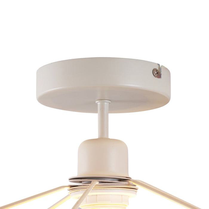 QAZQA Japandi plafondlamp crème met linnen kap - Aisha