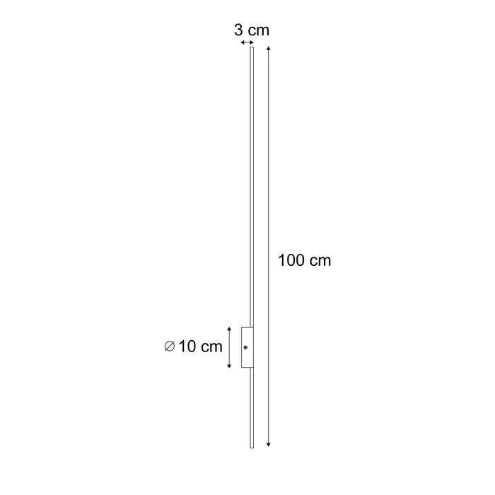 QAZQA Moderne wandlamp zwart 100cm incl. LED - Clockwise