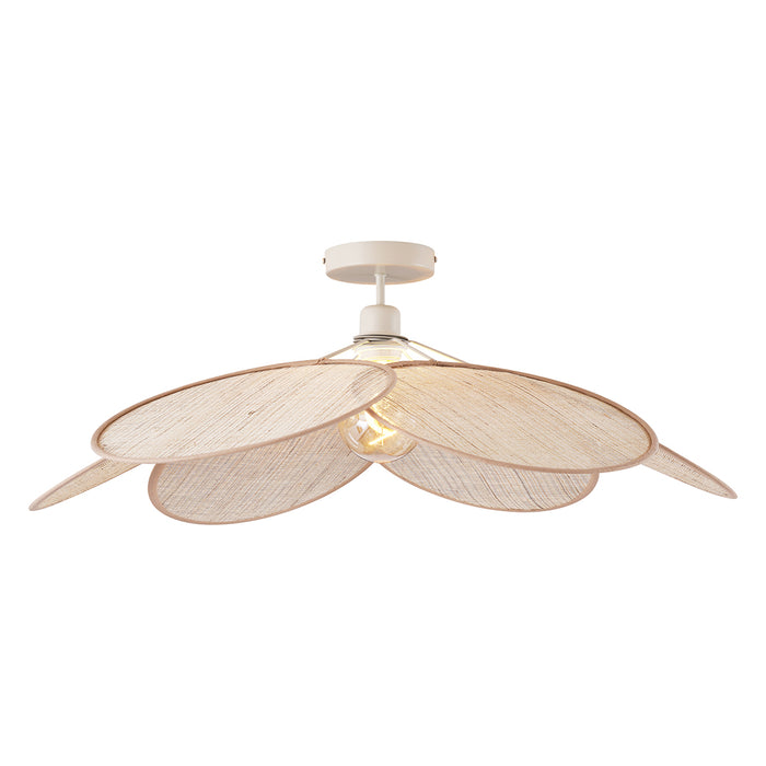 QAZQA Japandi plafondlamp crème met linnen kap - Aisha