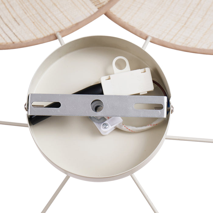 QAZQA Japandi plafondlamp crème met linnen kap - Aisha