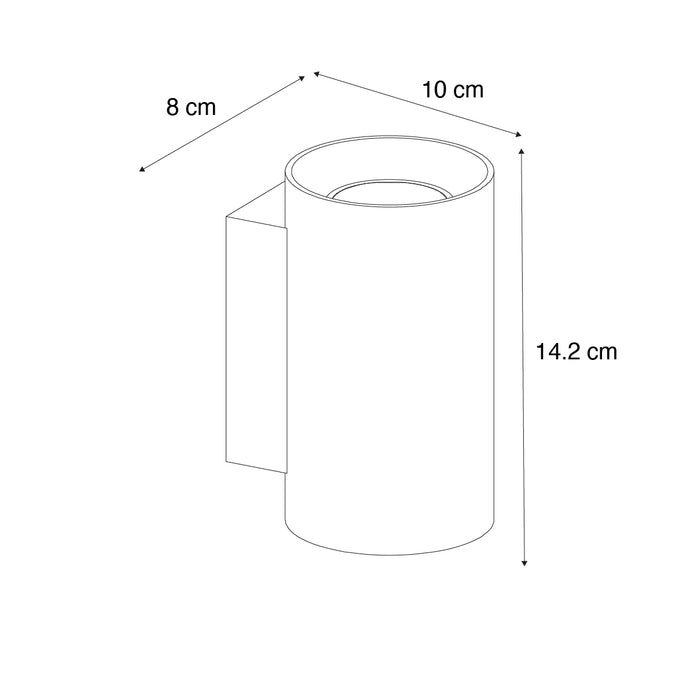 QAZQA Smart wandlamp donkerbrons rond 2-lichts incl. 2 Wifi GU10 50mm