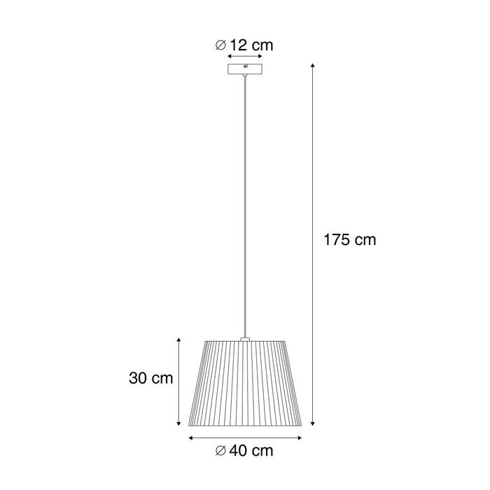 QAZQA Buiten hanglamp zwart met groene kap van touw IP44 - Cava Jayla