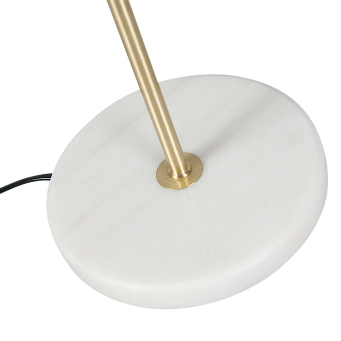 QAZQA Tafellamp messing met velours lampenkap vis dessin 35cm - Kaso