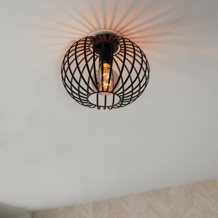 QAZQA Smart plafondlamp zwart 30 cm incl. Wifi G95 - Johanna