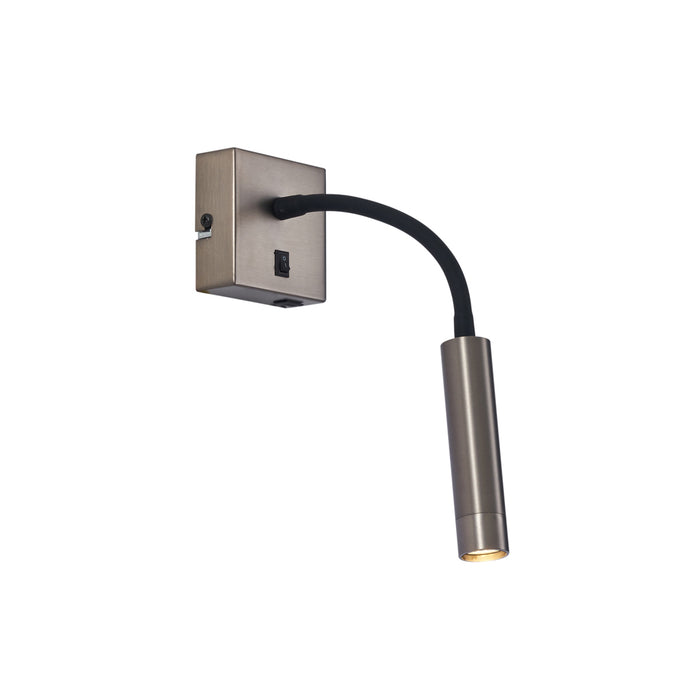 QAZQA Moderne wandlamp gunmetal met USB-C poort - Gosna