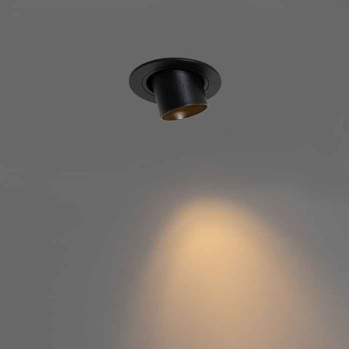 QAZQA Set van 6 inbouwspots zwart GU10 35mm rond kantelbaar -