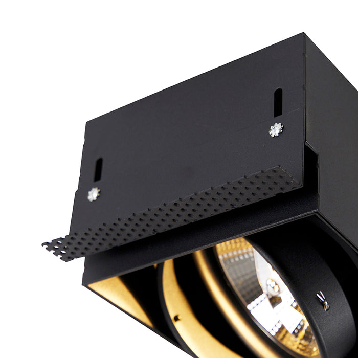 QAZQA Smart inbouwspot zwart trimless 2-lichts incl. 2 Wifi GU10