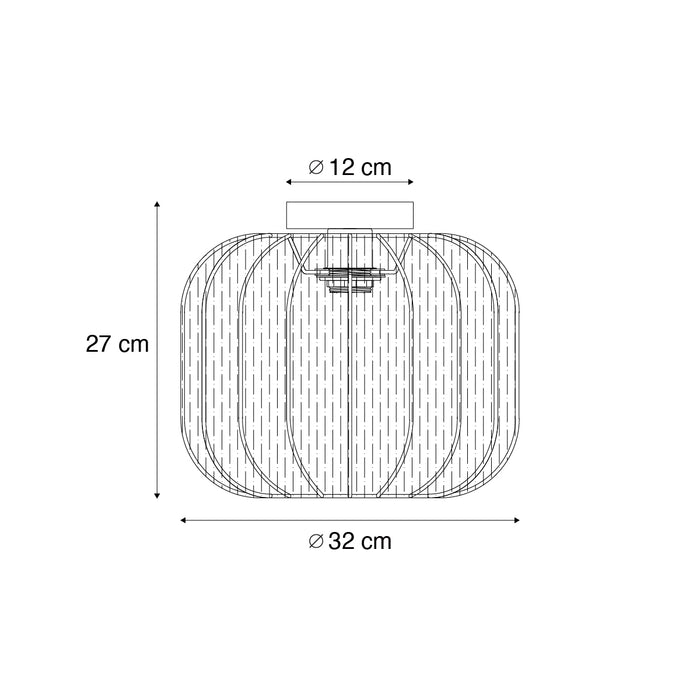 QAZQA Japandi plafondlamp goud met beige kap - Pluni