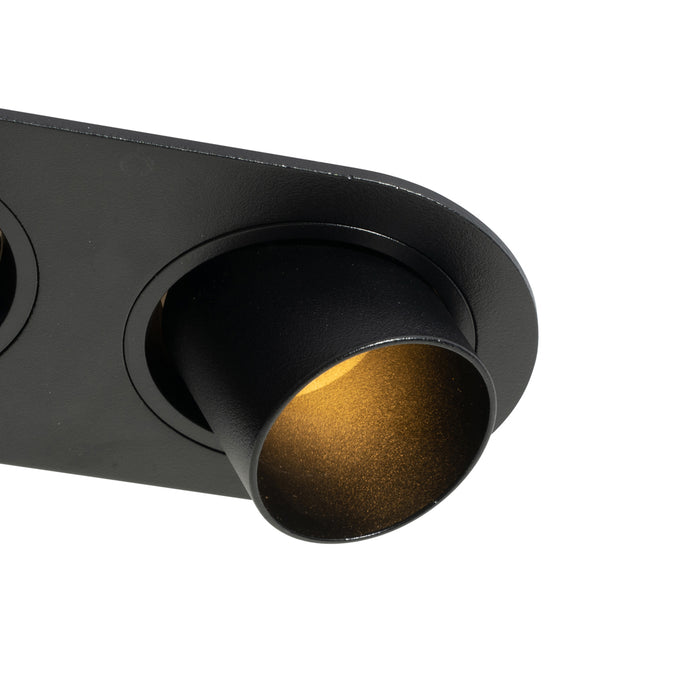 QAZQA Set van 6 inbouwspots zwart GU10 35mm kantelbaar 2-lichts -