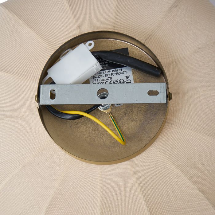 QAZQA Japandi plafondlamp goud met beige kap - Pluni