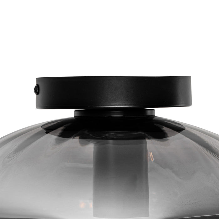 QAZQA Smart plafondlamp zwart met smoke glas incl. Wifi P45 - Ayesha
