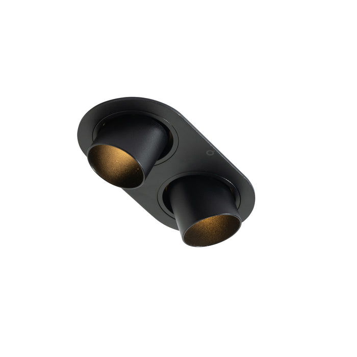 QAZQA Set van 6 inbouwspots zwart GU10 35mm kantelbaar 2-lichts -