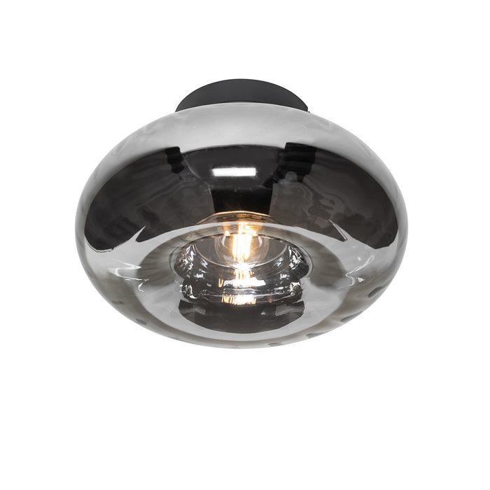 QAZQA Smart plafondlamp zwart met smoke glas incl. Wifi P45 - Ayesha
