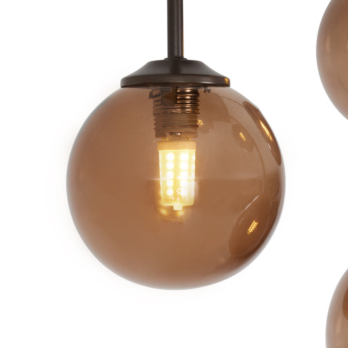 QAZQA Design plafondlamp brons met brons glas 5-lichts - Athens