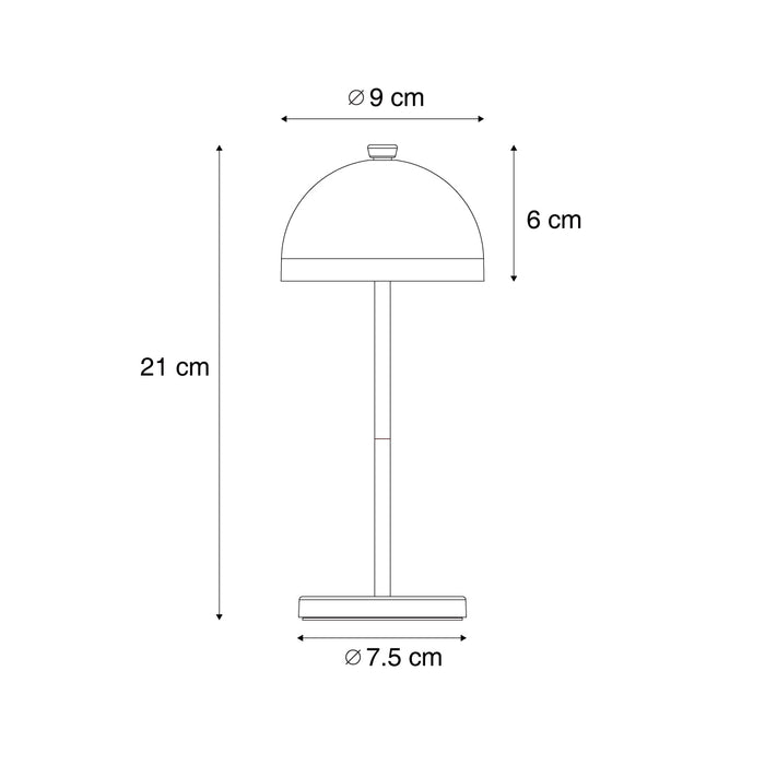 QAZQA Tafellamp blauw incl. LED IP54 oplaadbaar met laadstation -