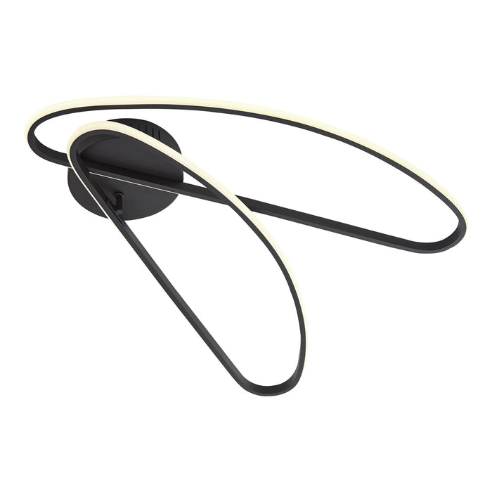 QAZQA Design plafondlamp zwart 100cm incl. LED 3-staps dimbaar