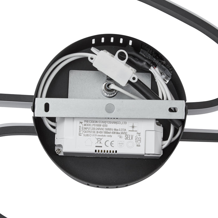 QAZQA Design plafondlamp zwart 100cm incl. LED 3-staps dimbaar