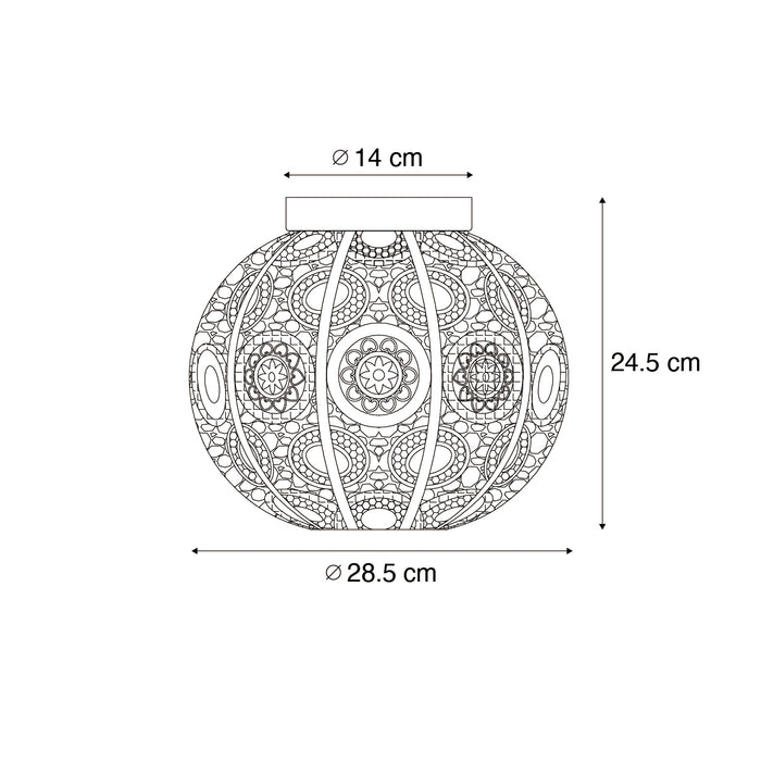 QAZQA Smart plafondlamp goud met groen 28,5 cm incl. Wifi A60 - Baloo