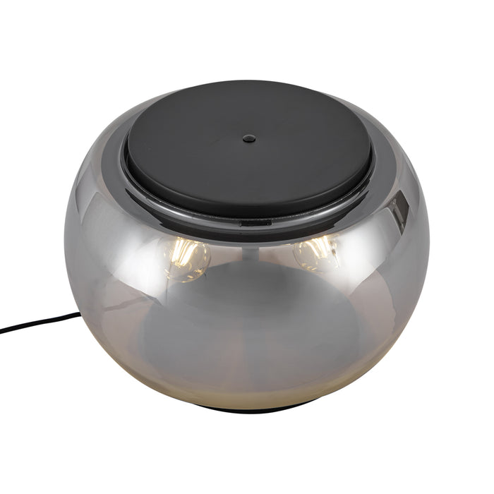 QAZQA Design tafellamp zwart met smoke glas 3-lichts - Bino